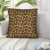 1Pc Vibrant Neon Green & Pink Leopard Print Decorative Pillow Cover - Cozy Polyester, Zipper Closure, Machine Washable For Livin