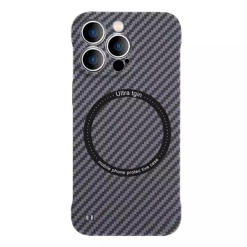 Frameless for iPhone11promax carbon fiber pattern magnetic mobile phone case Apple 11 ultra-thin anti-drop sheath