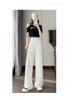 Women's Satin High-Waisted Acetate Wide-Leg Pants - Sun Protection Cool Ice Silk Drape for Short People