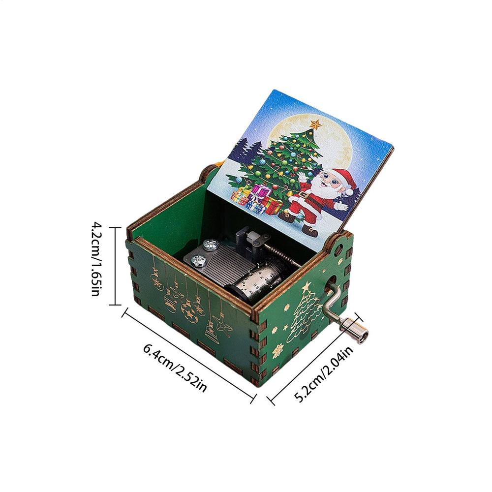 Hot Wooden Hand Crank Music Box Fantastic Christmas Music Box Wooden Carved Music Boxes Christmas Birthday Gift Home Decor