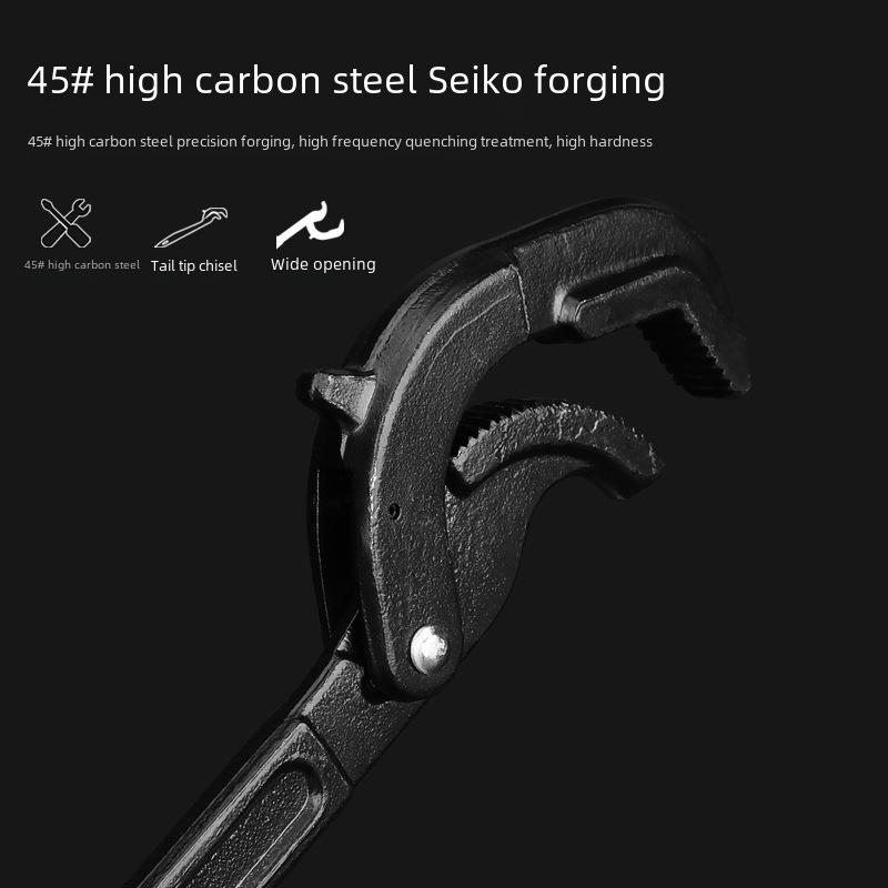 Arrizo Adjustable Multi-Purpose Wrench Set: Self-Tightening Pipe Clamp and Multi-Function Fast Pipe Wrench