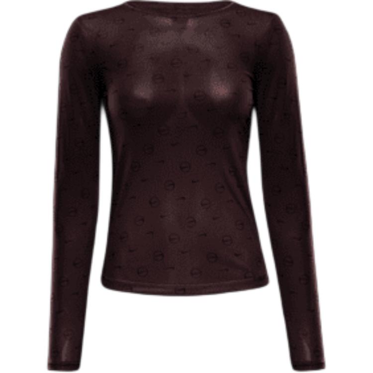Nike Sportswear Comfortable Versatile Fashion Long Sleeve T-Shirt Women Tops Dark-Purple Burgundy HQ3753-652