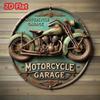 Vintage Motorcycle Metal Tin Sign 2D Round Wall Art Home Bar Decor Gift