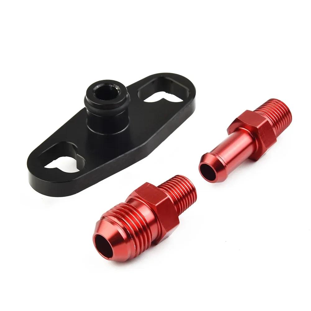 Hliníková kolejnice palivového vedení automobilu Sada adaptérů regulátoru tlaku Pro Toyota Nissa/n Auto Červená+Černá Palivová kolejnice Příslušenství