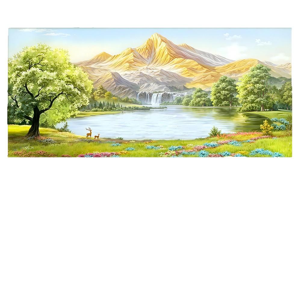 Abstrakcyjny Krajobraz Kremowy Obraz Olejny - Sztuka na Ścianę do Salonu i Sypialni