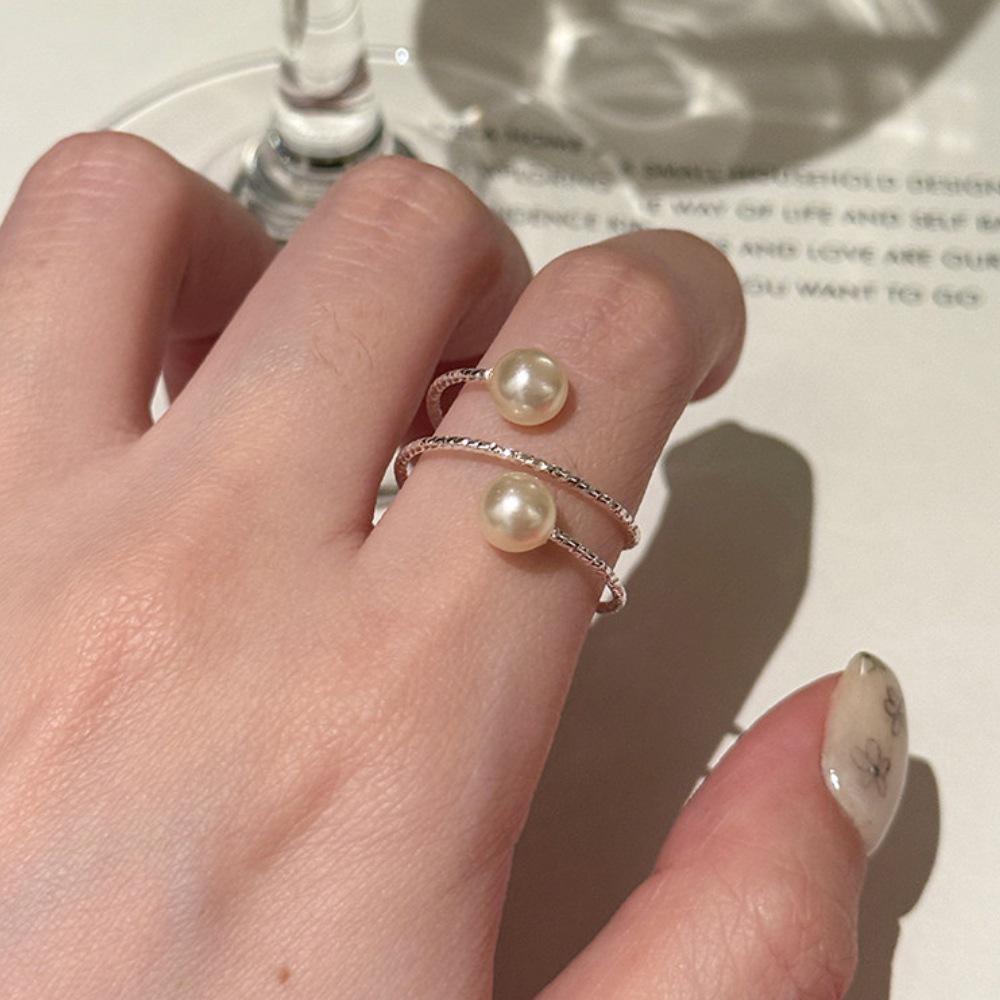 Elegant Multi-layer Faux Pearl Ring for Women - Versatile, High-end Design