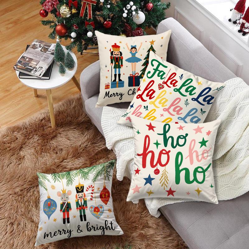 Christmas Pillow Case Cartoon Decoration Digital Printing Bedroom Living Room Sofa Atmosphere Pillow