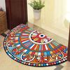 1PC Retro Door Rug Semi-circular Floor Mat Entrance Door Rugs Non-slip Absorbent Bathroom Mat Room Home Decoration Hogar Tapete