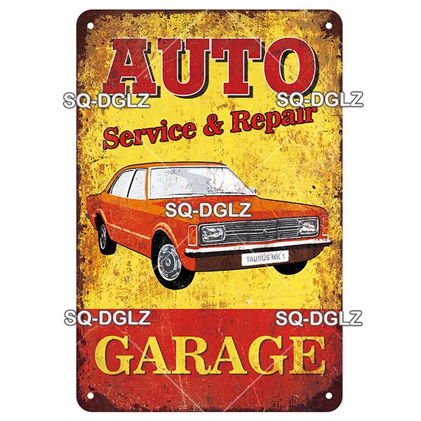 Retro Hot Rod Garage Metal Tin Sign Vintage Style Wall Door Decor for Man Cave Home Workshop