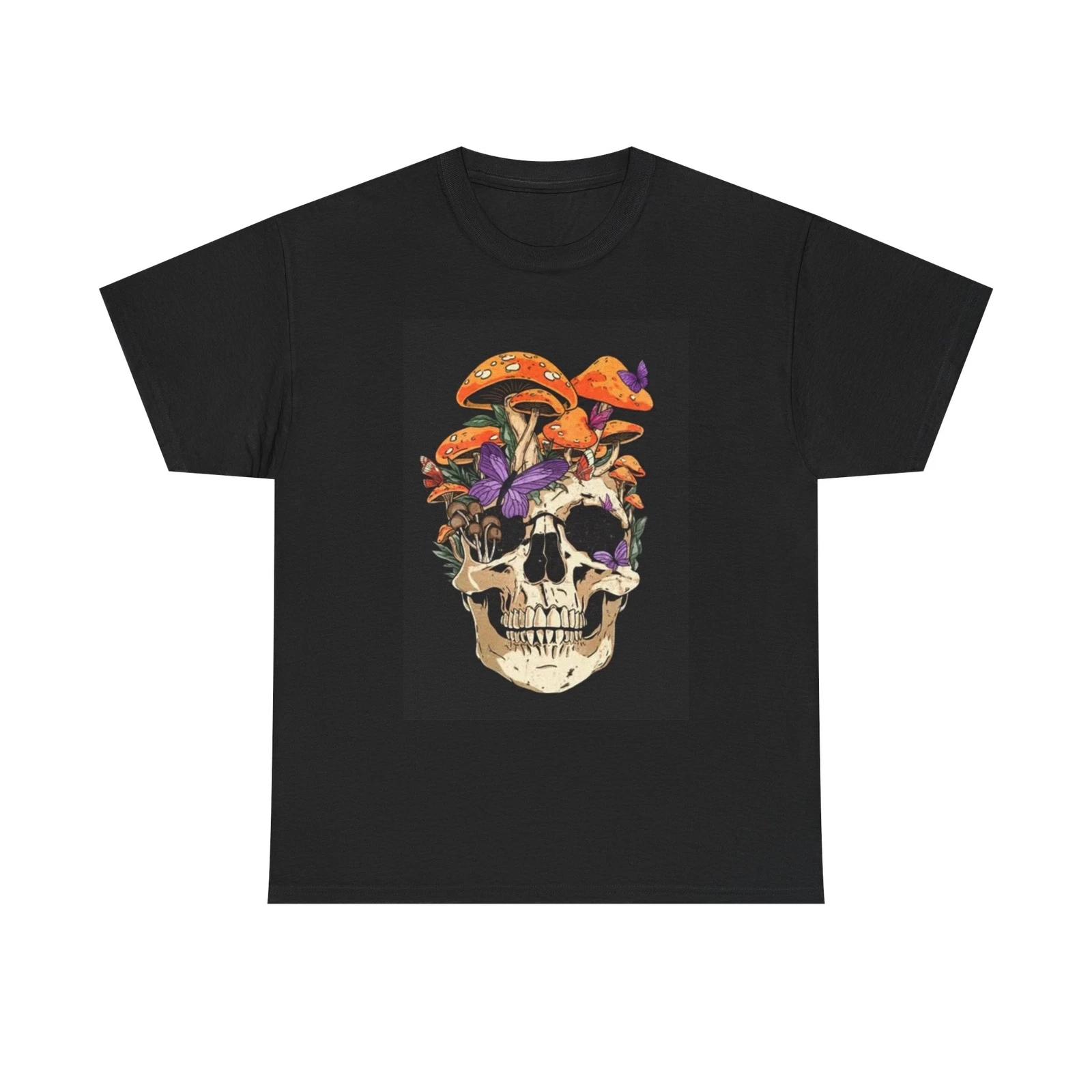 Men s and Women s T-shirts Mushroom Trippy Skull Graphic XXXXL