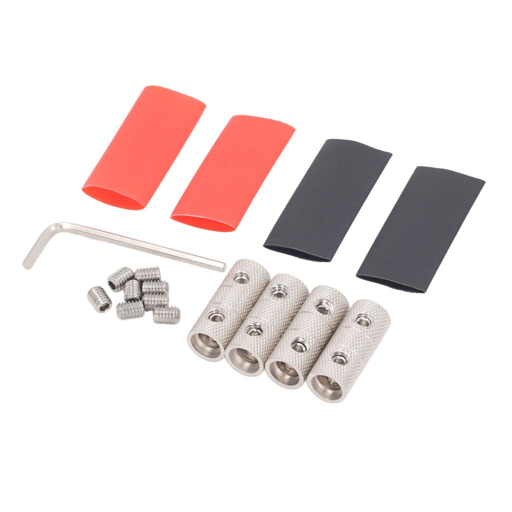 4 Gauge Wire Connectors Kit Brass for Car Audio Splice Battery Cable Butt Connector with Hex Wrench Screws