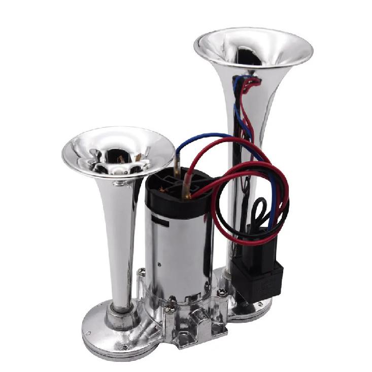 150db Car Electric Loud Horn Dual Trumpets Speaker Auto 12v Air Horn Siren Sound Security Alarm Signal for Train Truck Boat SUV