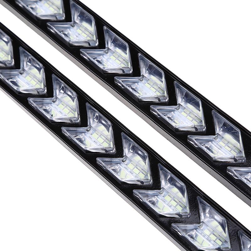 Flexibilné LED denné svietenie do auta Vodotesné šípkové blikače Výstražné svetlá Biely/Jantárový pásik Smerové svetlá