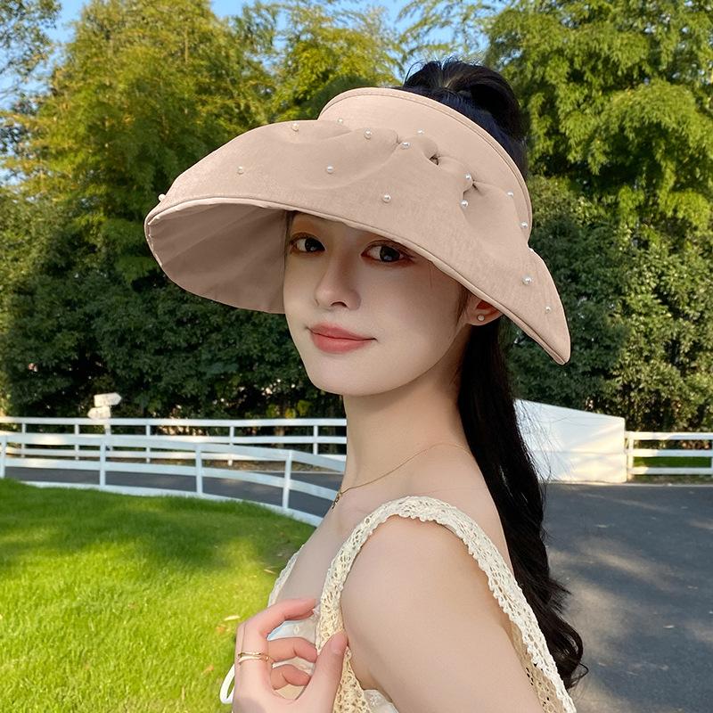 Advanced Sunshade Empty Top Hat Women's Summer Sweet Versatile Outdoor Travel Sunscreen Hat Showing Face Small Headband Hat