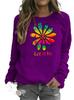Sunflower Print Women's Round Neck Hoodie