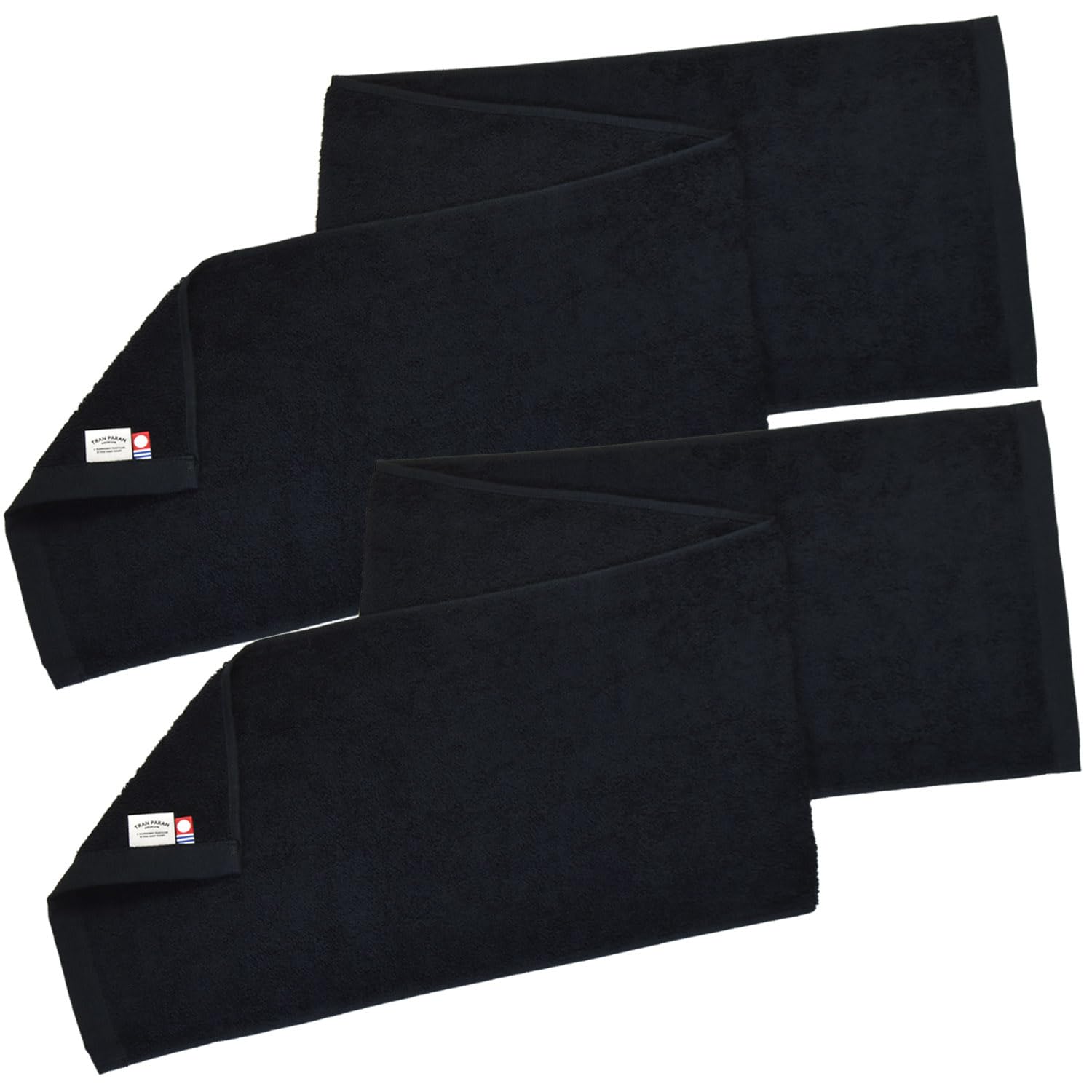 

Transparan Sports Towel Set of Imabari Towel Made in 22 x Cotton Towel/Scarf 2, VICTORY, Japan, Absorbent, Approx. 107cm, 100% (Black)
