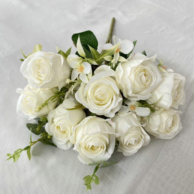 Wedding Rose Bridal Bouquet Artificial Flower For Home Decor And Photography Props