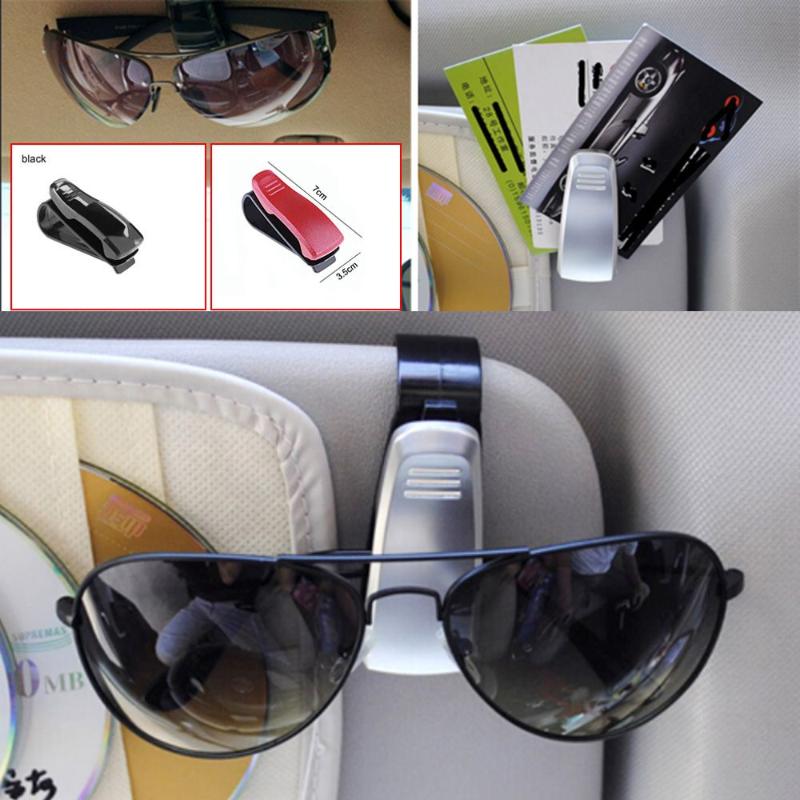 1Pc Universal Car Sun Visor Glasses Holder Clip Sunglasses Eyeglass Clip Plastic Ticket Receipt Card Clip  Auto Accessories