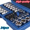 34 de bucăți de înaltă calitate Torx Star Prize și set de biți Masculi/femei Biți E-Security Drive Instrument portabil Torque Star Socket