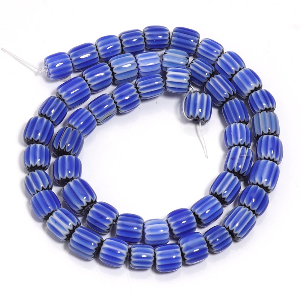 1 Strand 8mm Pumpkin Shape Lampwork Beads Cylinder Glazed Glass Beads For Diy Jewelry Making Necklace Bracelet  Accessories