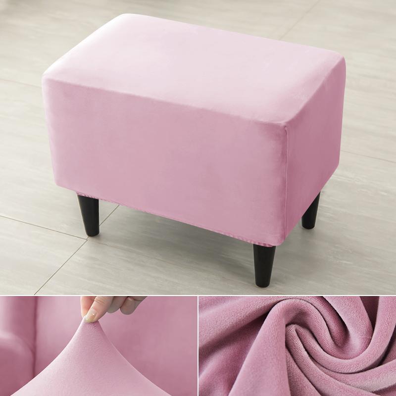 Miękki aksamit osmański pokrowiec na stołek Stretch prostokąt podnóżek narzuty antypoślizgowe zdejmowane Sofa fotel podnóżek Protector obejmuje