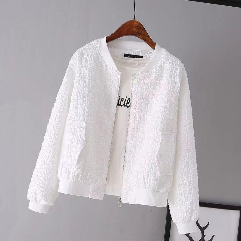 

Женская короткая бейсбольная форма, однотонные повседневные топы на молнии с круглым вырезом для маленьких людей S