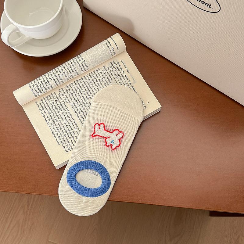 

Summer Boat Socks Thin Sweet And Cute Cartoon Yellow And Blue Puppy Deep Mouth Invisible Boat Socks Tide One size fits all молоко, білий колір