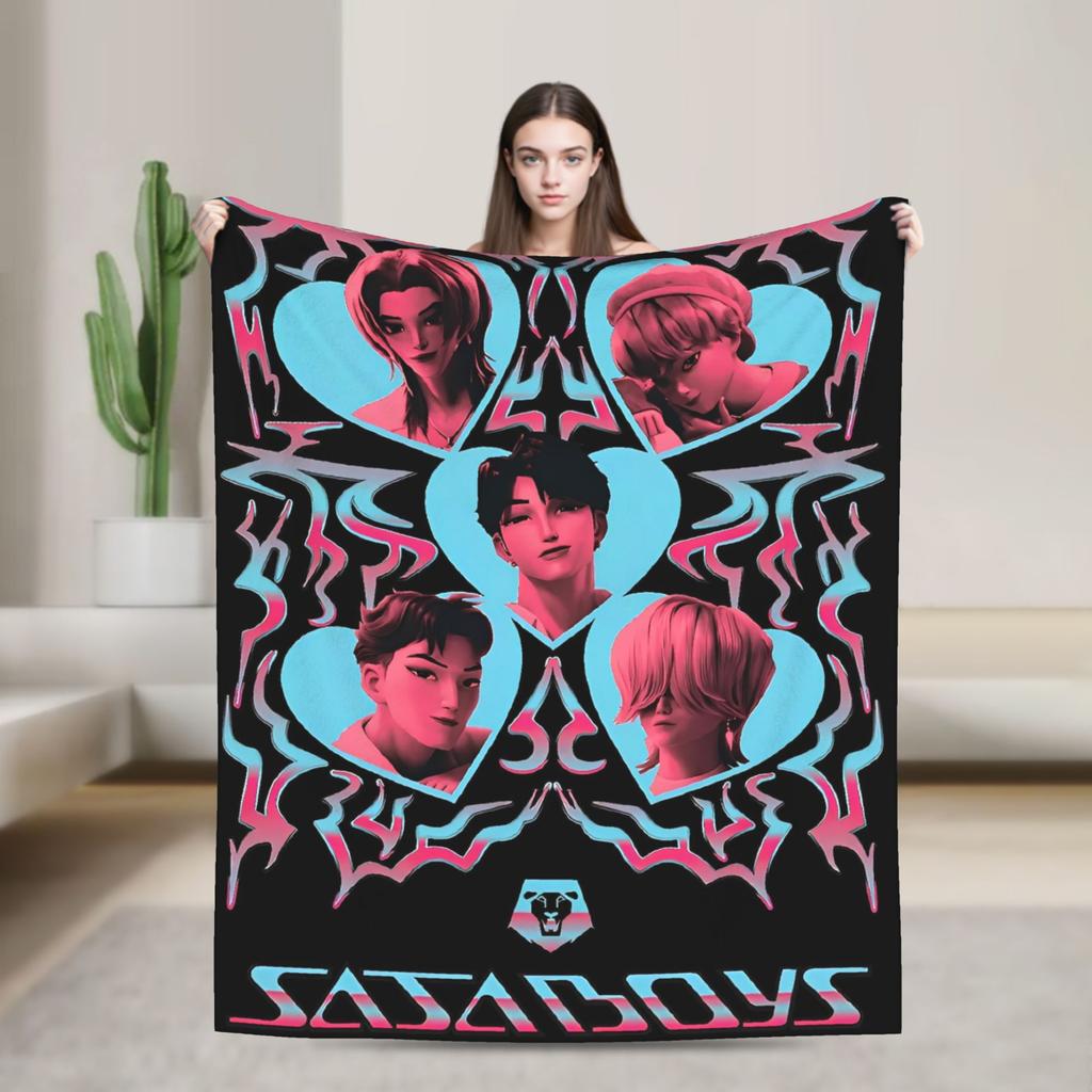 Super Soft Blanket Decorative K-Pop Demon Hunters Hot Anime  Throw Blanket  Flannel Bedspread For Couch Bed Sofa Bed Cover