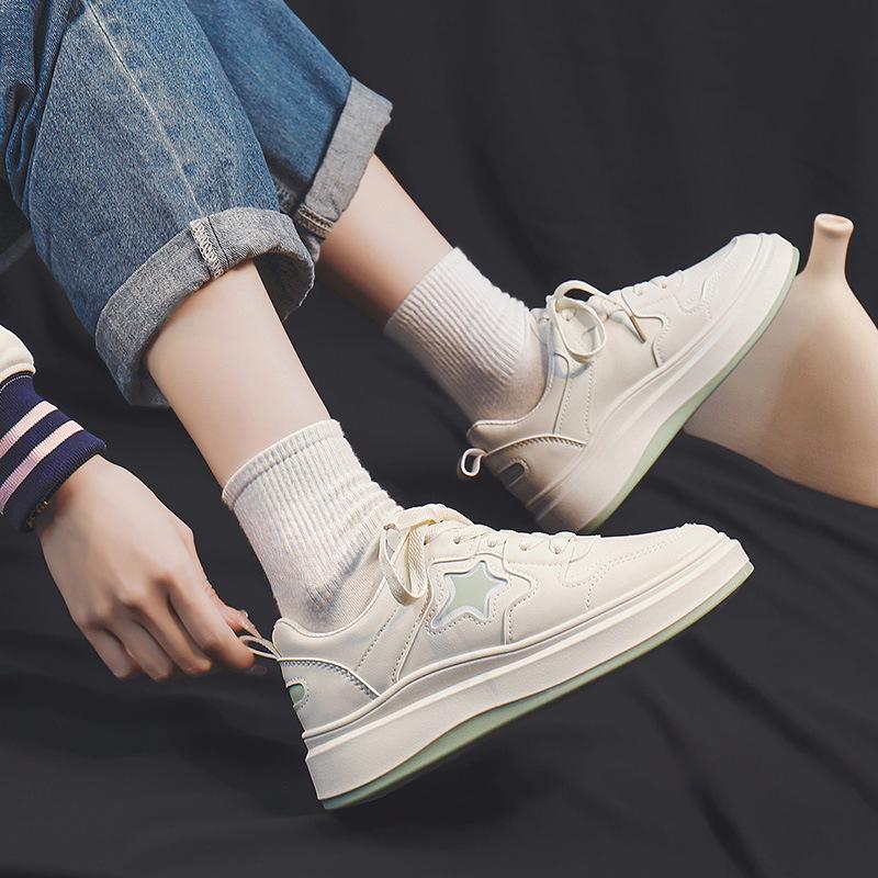 Black and White Bread Board Shoes Spring New Platform Shoes High-Grade Color Matching Women's Shoes