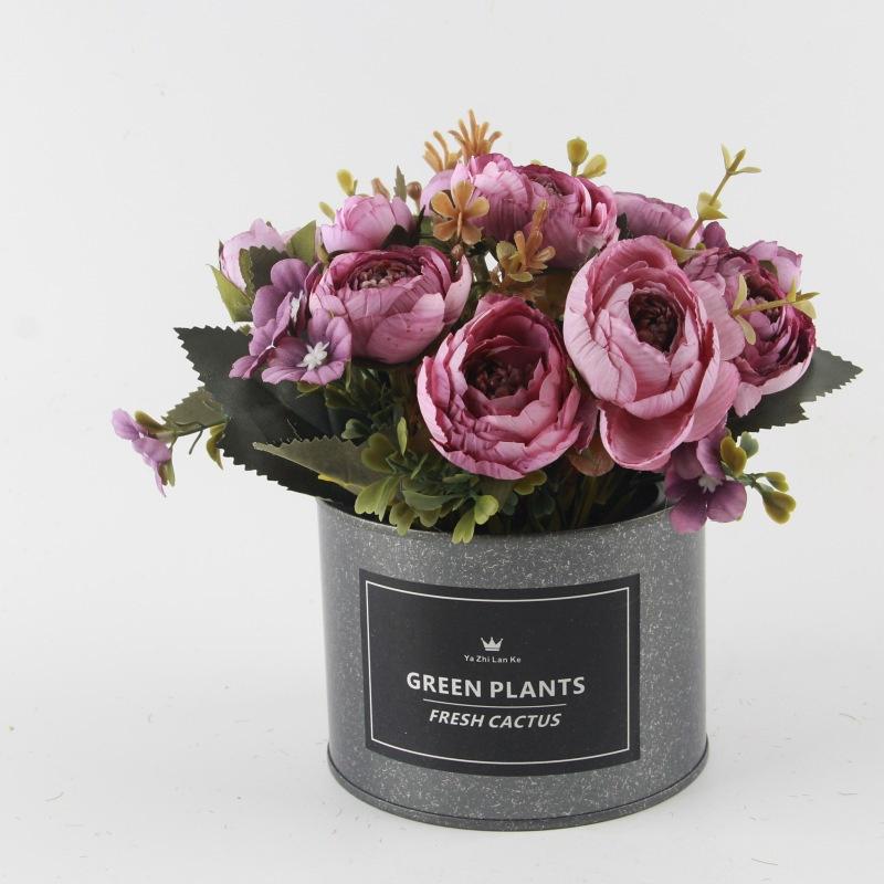 

Европейский искусственный цветок мини-бонсай для вечеринки, дома, отеля, свадьбы, офиса, сада, украшение фиолетовый