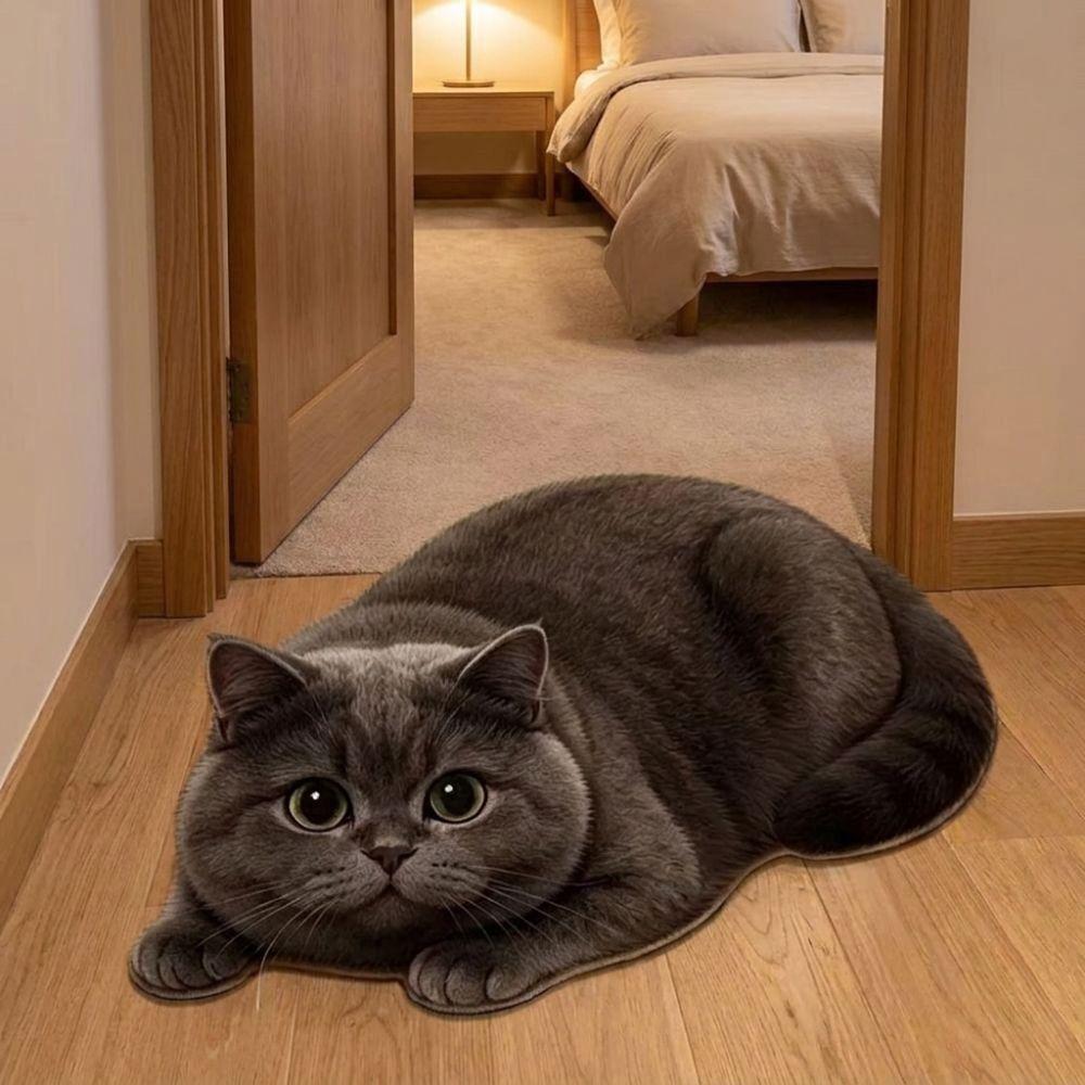 Non-Slip Home Decor Carpet Anti-fouling Cartoon Carpet Soft Cat-Shaped Area Rug  Bedrooms