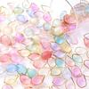 50 pièces Perles Pétales de Fleurs Multicolores Breloques Bord Doré Perles Acryliques Pour Fabrication de Bijoux Pendentif Collier Artisanat DIY