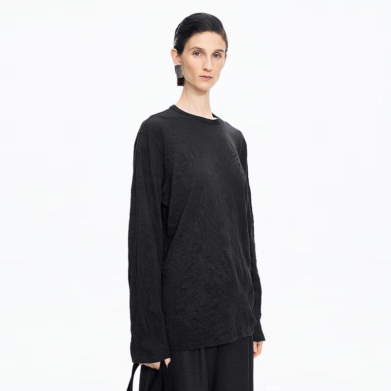 JNBY 2025 Winter Loose Round Neck Long Sleeve T-Shirt