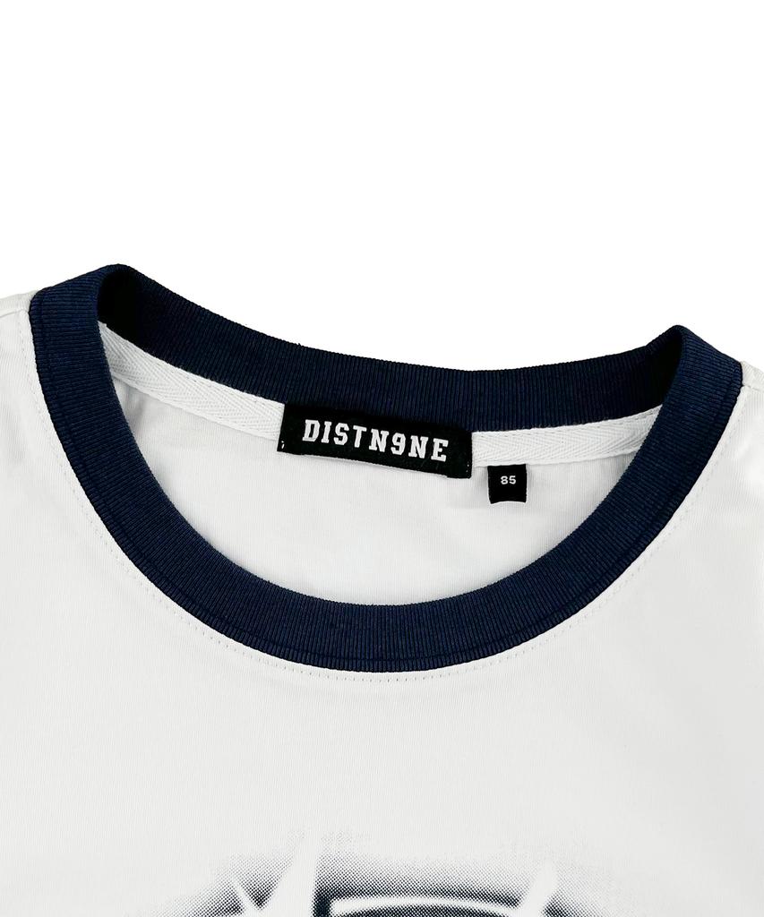 DISTN9NE Oval Logo Slim Ringer Short Sleeve T-Shirt Lq3Tf609_White