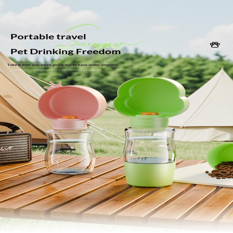 Pet Water Bottle Portable Pet Accompanying Cup Dog Travel Water Bottle Drinking Food Bowl 2 In 1