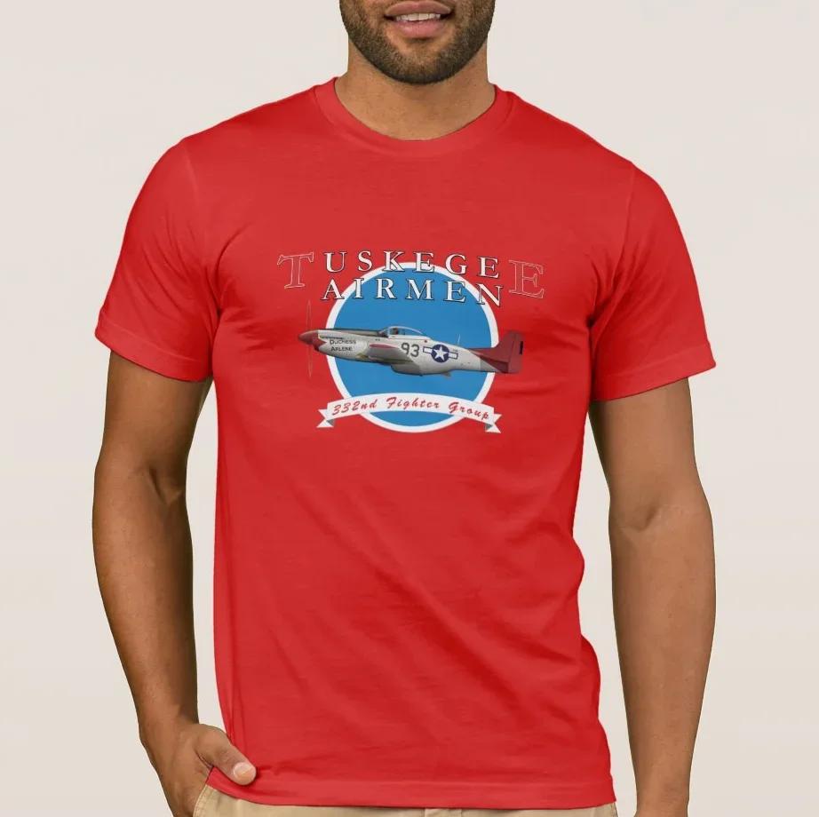 Tuskegee Airman P51D Red Tail  TShirt 100 Cotton ONeck Summer Short Sleeve Casual Mens Tshirt Size S3XL