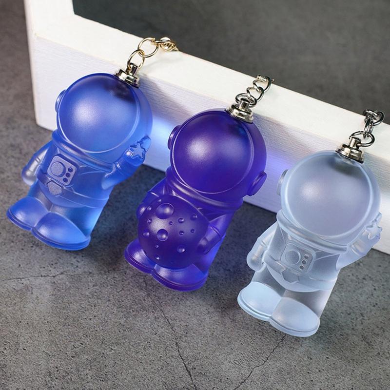 Astronaut Shaped Keychain Casting Silicone Mold Astronaut Molds Keychain Molds For Epoxy Resin With Hole