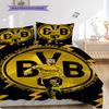 Borussia Dortmund logo Vzor Povlečení Přikrývka Sada Povlak na přikrývku Povlak na polštář Domácí Dekorace Dárek k narozeninám (1 * povlak na peřinu + 2 * povlak na polštář, bez jádra)