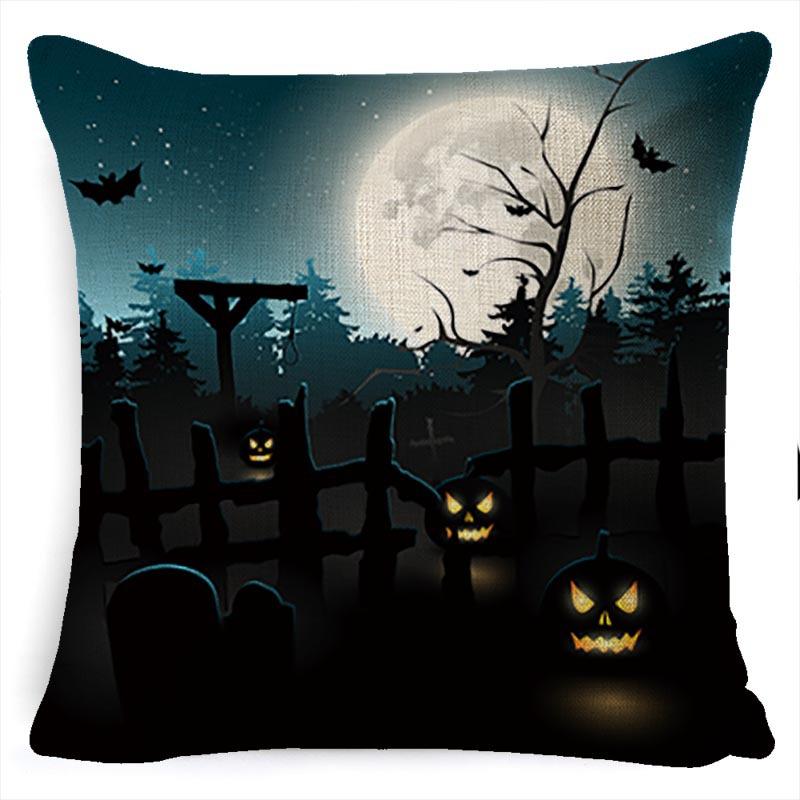 Halloween Pumpkin Horror Series Linen Pillow Cover Car Cushion Pillow