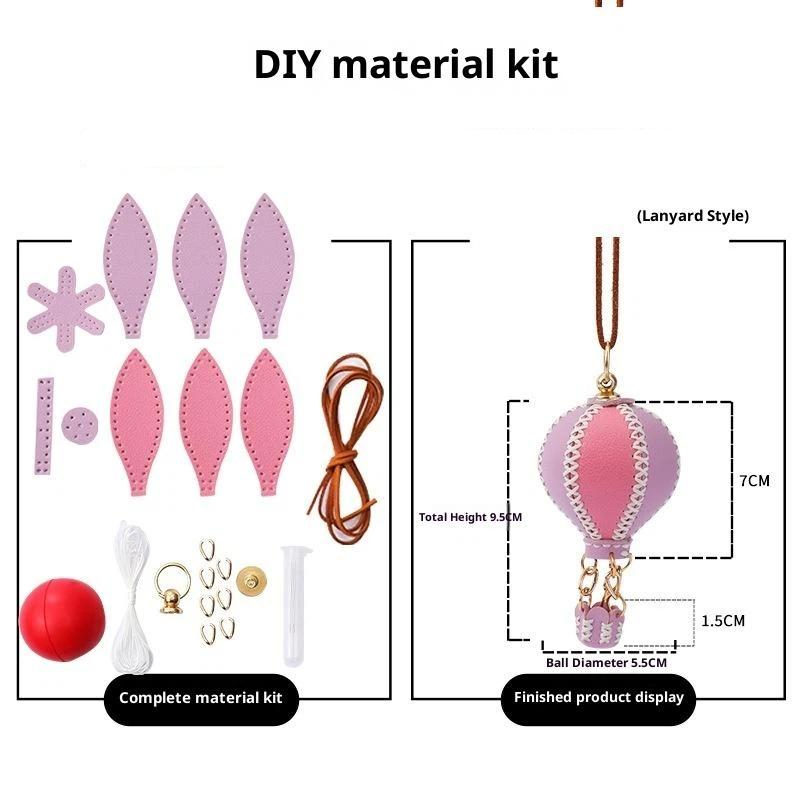Phone Straps  Air Balloon Diy Keychain Leather Versatile Car Key Ring Handmade Ins Keychain Lanyard Bag Charms