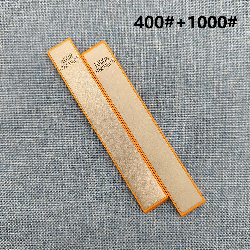 

RSCHEF набор из 2 алмазных точильных камней - многозернистая точилка для ножей и инструментов с направляющей угла для использования на открытом воздухе/на кухне As Shown