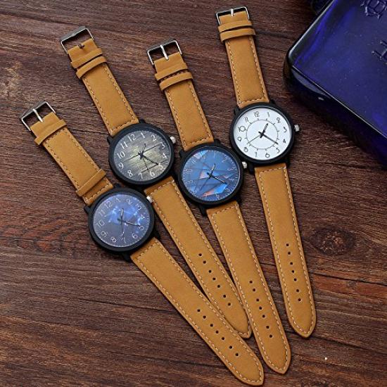 ZooooM Wristwatch Creative Design Quartz Fashion Casual Gift Present for Men and Women (Brown Numbers) ZM-WATCH2455-SUBR