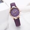 Women Casual Watch Rhinestone Round Dial Faux Leather Strap Ladies Business Formal Dress Quartz Wristwatch Fashion Jewelry Accessory Birthday Gift