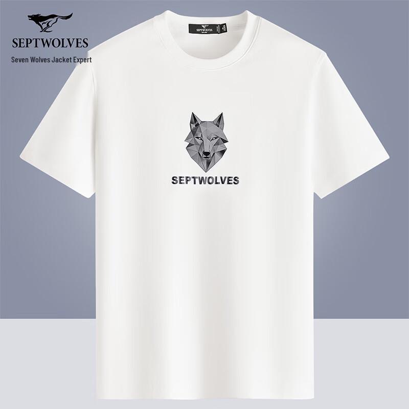 Septwolves Men s Printed Liquid Ammonia Pure Cotton Short Sleeve T-Shirt 180/96A