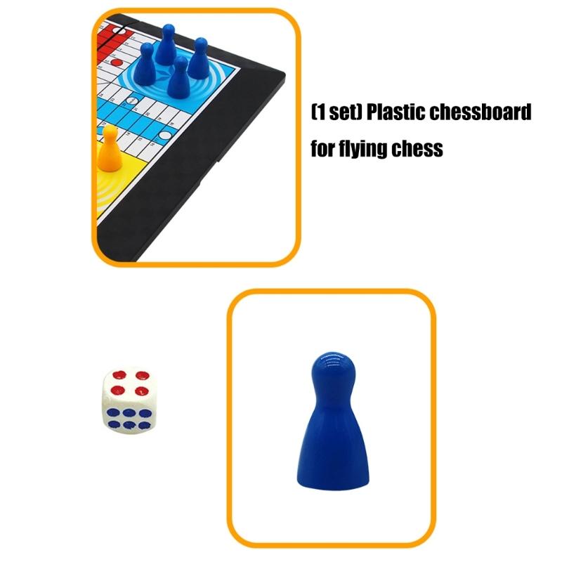 Tragbares Plastik-Ludo-Brettspiel-Set Für Familienreisen Und Outdoor-Aktivitäten Mit Helle Farbe