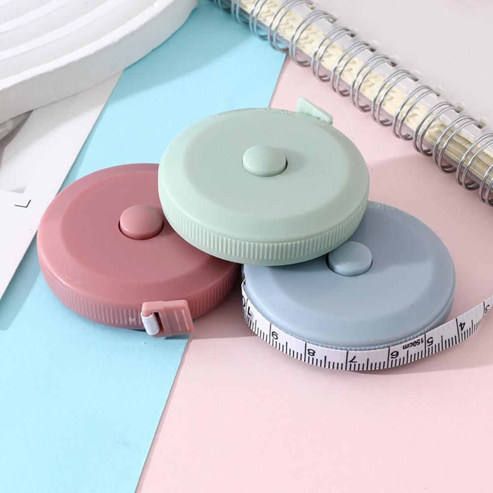 1PC 1.5m Small Tape Measure Portable Student Soft Leather Three Measurement Clothes Automatic Recycling