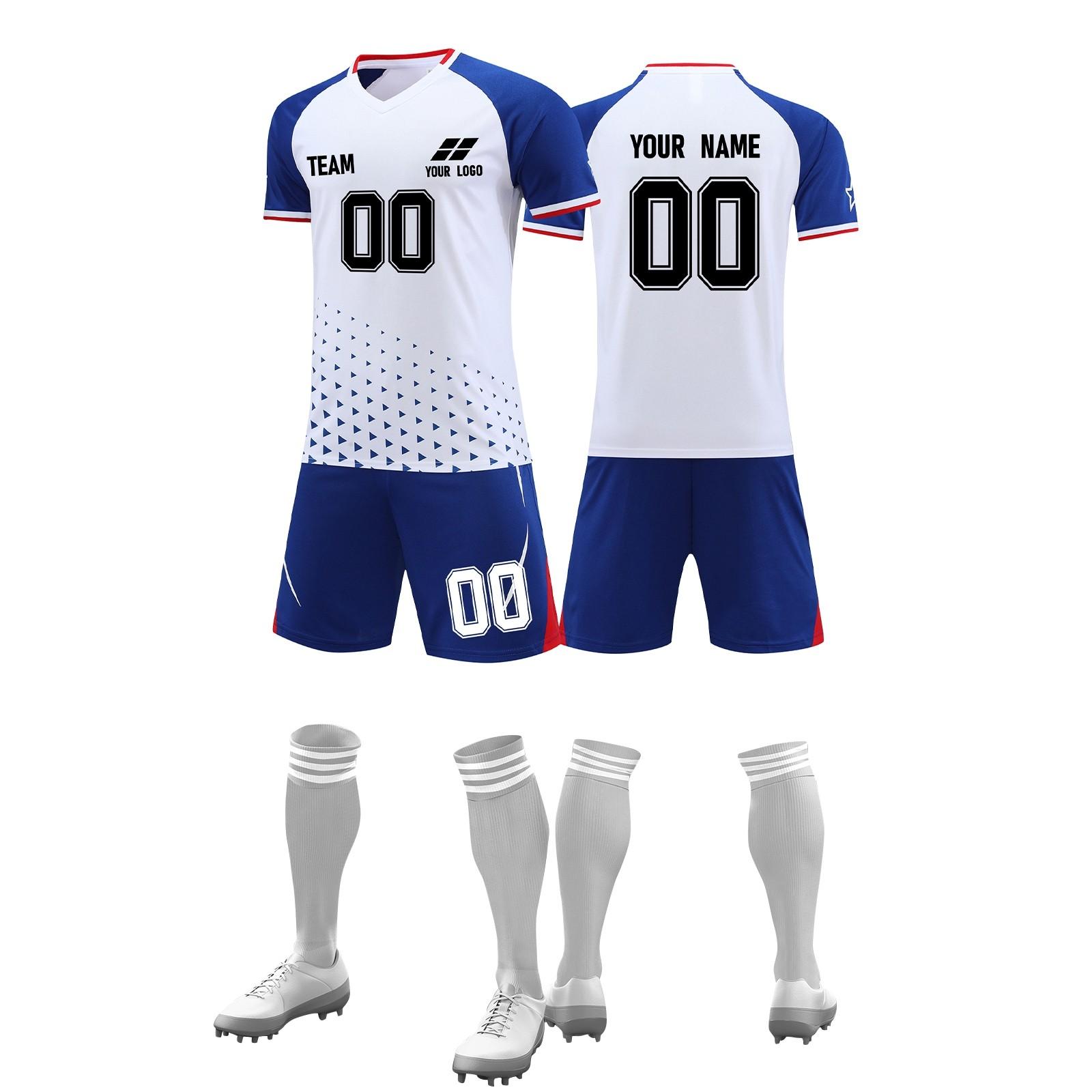 

Mens Soccer Uniform Set Short Sleeve Jersey Shorts Socks Quick Dry Athletic Sportswear for Training Matches Teams XS білий