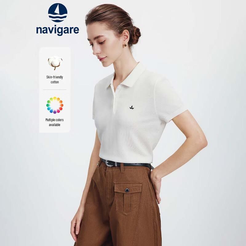 Navigare Women s Summer Lapel Knit Polo Shirt M