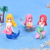 Plastic Cartoon Mermaid Figurine Shell Hair Yellow Pink Red Crafted Aquarium Ornament