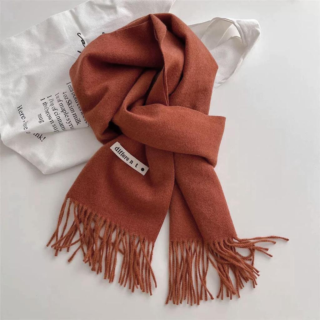 Unisex Ciepły Długi Szalik: Wszechstronny szal w jednolitym kolorze na jesień i zimę